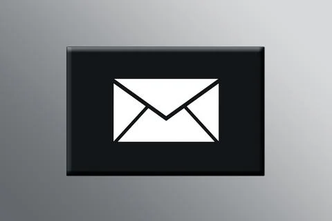 A closed envelop with a box surrounding with a gold gradient.E-mail or electr Illustrazione stock