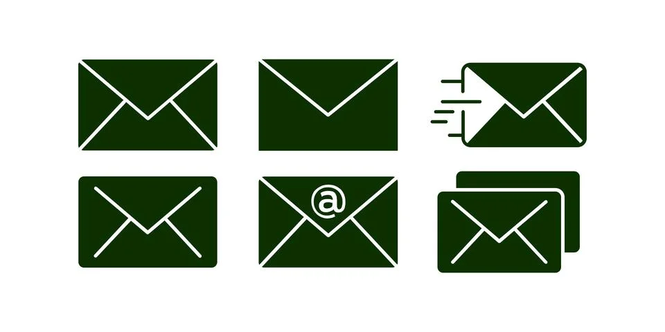 Closed envelop message icon set. Envelope icon, Mail icon vector for web, co Stock Illustration