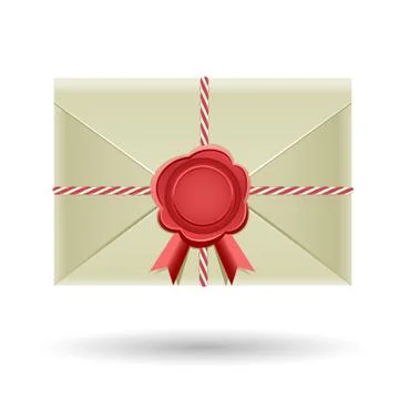 Closed envelope and seal Stock Illustration