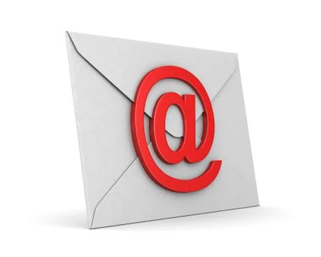 Closed envelope and symbol email on white background. Isolated 3D illustratio Stock Illustration