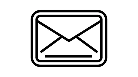 Closed envelope download message line icon animation Stock Footage 326131089