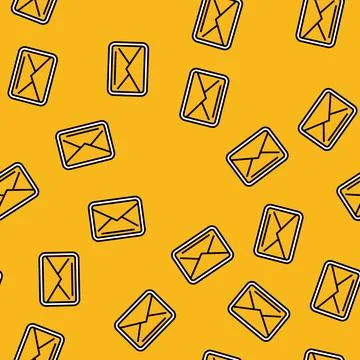 Closed envelope download message vector seamless pattern Stock Illustration