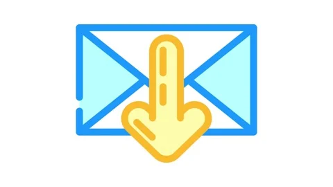 Closed envelope downloada message color icon animation Stock Footage 327266410