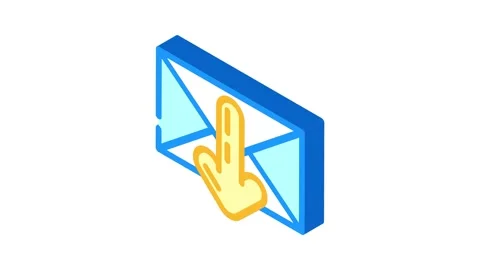 Closed envelope downloada message isometric icon animation Stock Footage 327289334