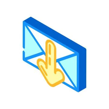 Closed envelope downloada message isometric icon vector illustration Stockillustratie