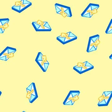 Closed envelope downloada message isometric icon seamless pattern Stock Illustration