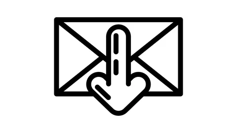 Closed envelope downloada message line icon animation Stock Footage 326759686