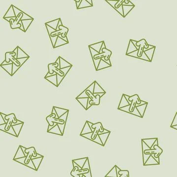 Closed envelope downloada message line vector seamless pattern Stock Illustration