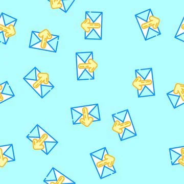 Closed envelope downloada message vector seamless pattern Stock Illustration