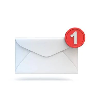 Closed envelope mail sign with notification number 3D Closed envelope mail... Stock Photos