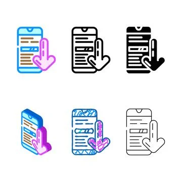 Closed envelope message loading color multipack icon vector Stock Illustration