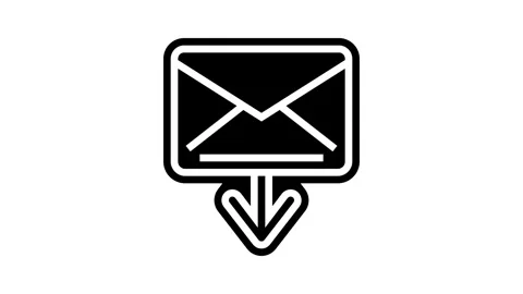 Closed envelope message loading glyph icon animation Stock Footage 326151678