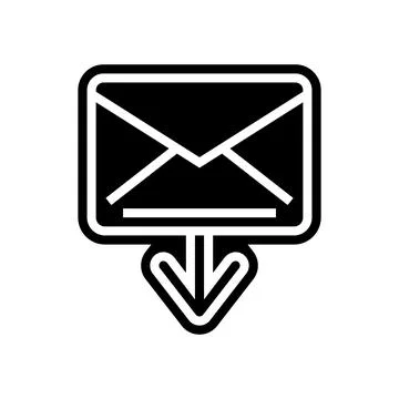 Closed envelope message loading glyph icon vector illustration Stockillustratie