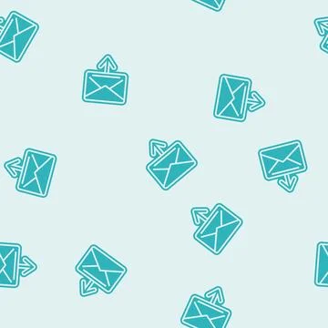 Closed envelope message loading glyph seamless pattern Stock Illustration