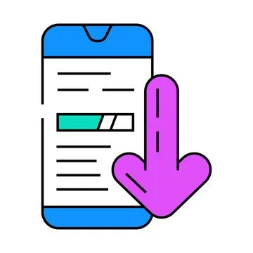 Closed envelope message loading icon color illustration Stockillustratie