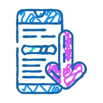 Closed envelope message loading icon doodle illustration 스톡 일러스트