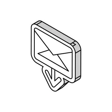 Closed envelope message loading isometric icon vector illustration Illustrazione stock