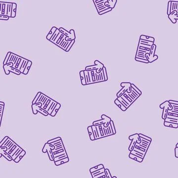 Closed envelope message loading line vector seamless pattern Stock Illustration