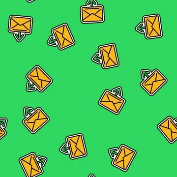 Closed envelope message loading vector seamless pattern Stock Illustration