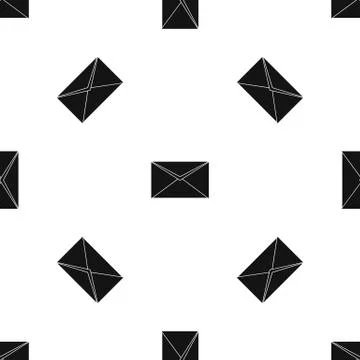 Closed envelope pattern seamless black Illustrazione stock