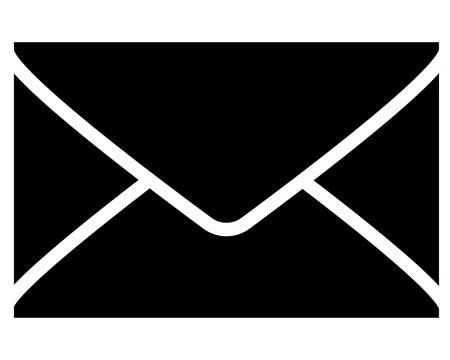 A closed envelope vector silhouette image for a logo, icon, or stencil. Envelope Stock Illustration