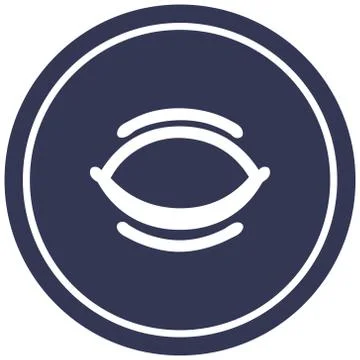 Closed eye circular icon Stock Illustration
