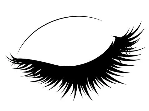 Closed eye with long eyelashes 스톡 일러스트
