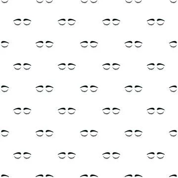 Closed eyes pattern with eyelashes and eyebrows Stock Illustration