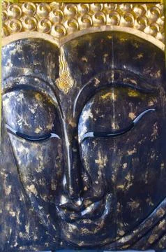 Closed up face buddha statues Stock Photos