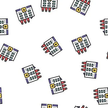 Closed factory vector seamless pattern 스톡 일러스트