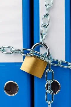 Closed file folder with chain Stock Photos