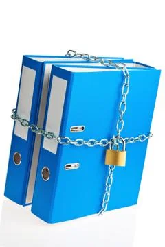 Closed file folder with chain Stock-Fotos