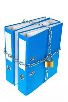 Closed file folder with chain Stock Photos
