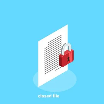 Closed file with lock, isometric icon 스톡 일러스트