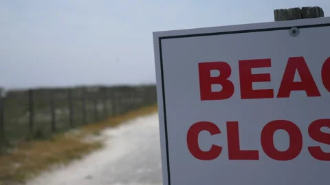 Closed Florida beaches during coronavirus pandemic Stock Footage 140550018