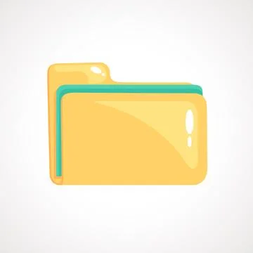 Closed Folder Icon in Cartoon Game Style Stock Illustration