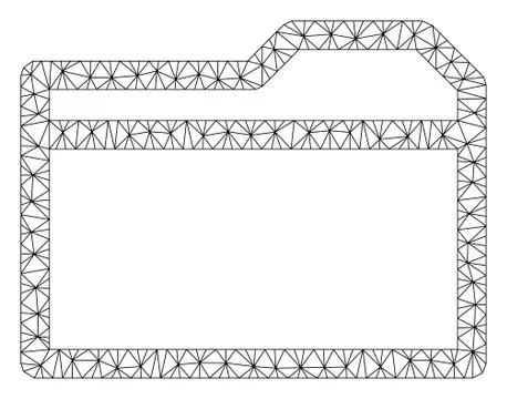 Closed Folder Polygonal Frame Vector Mesh Illustration Stock Illustration