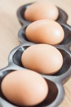 Closed up fresh chicken eggs Stock Photos