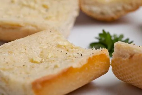 Closed up garlic bread Stock Photos