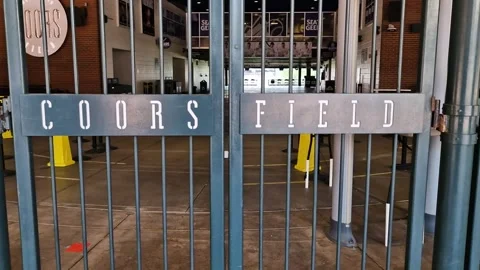 Closed Gate of Coors Field Baseball Stadium in Denver Colorado USA, Close Up Stock Footage 342282425