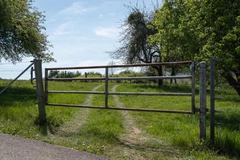 Closed Gate to Field Stock Photos