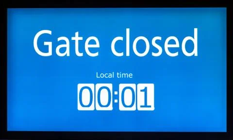 Closed gate at the terminal. Stock Photos