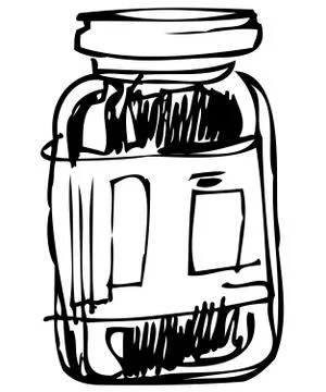 Closed glass jar Stock Illustration