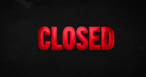 Closed. Glossy red word 스톡 동영상 137687839