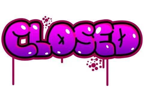 Closed Graffiti tag. Abstract modern street art decoration performed in urban Ilustración de archivo