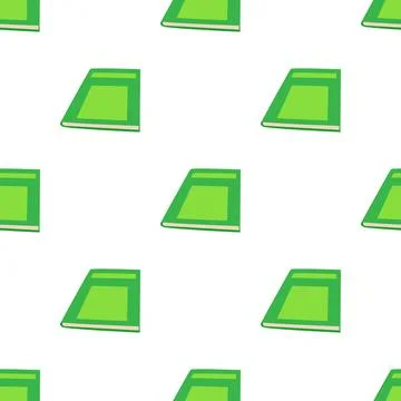 Closed green book pattern seamless vector Stock Illustration