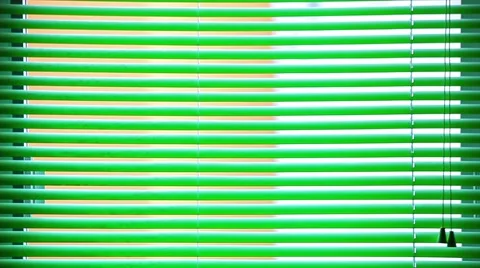 Closed green venetian blind Stock Footage 57659502