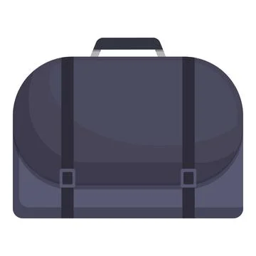 Closed grey briefcase with buckles and handle for business trip Stock Illustration