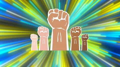 Closed hands for support, stand with, and power Stock Illustration