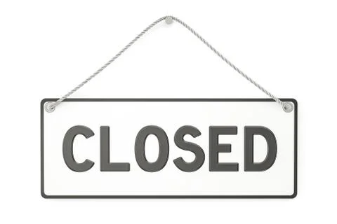 Closed Hanging Sign, 3D rendering Stockillustratie